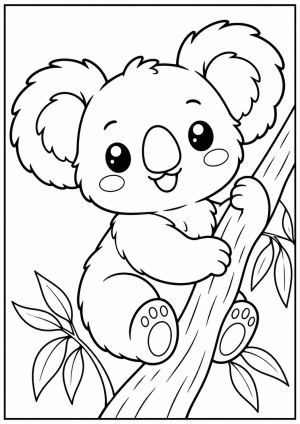 Cute Kawaii Koala Colouring Page – A Fun Creative Activity for Kids