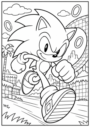 Sonic Colouring Page (Free Printable)