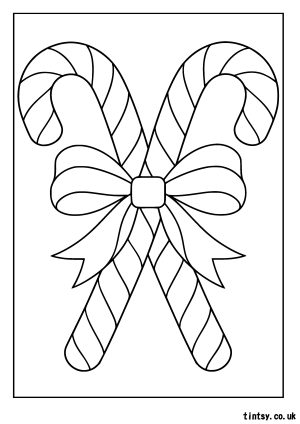 Candy Cane Colouring Page: A Sweet Christmas Craft