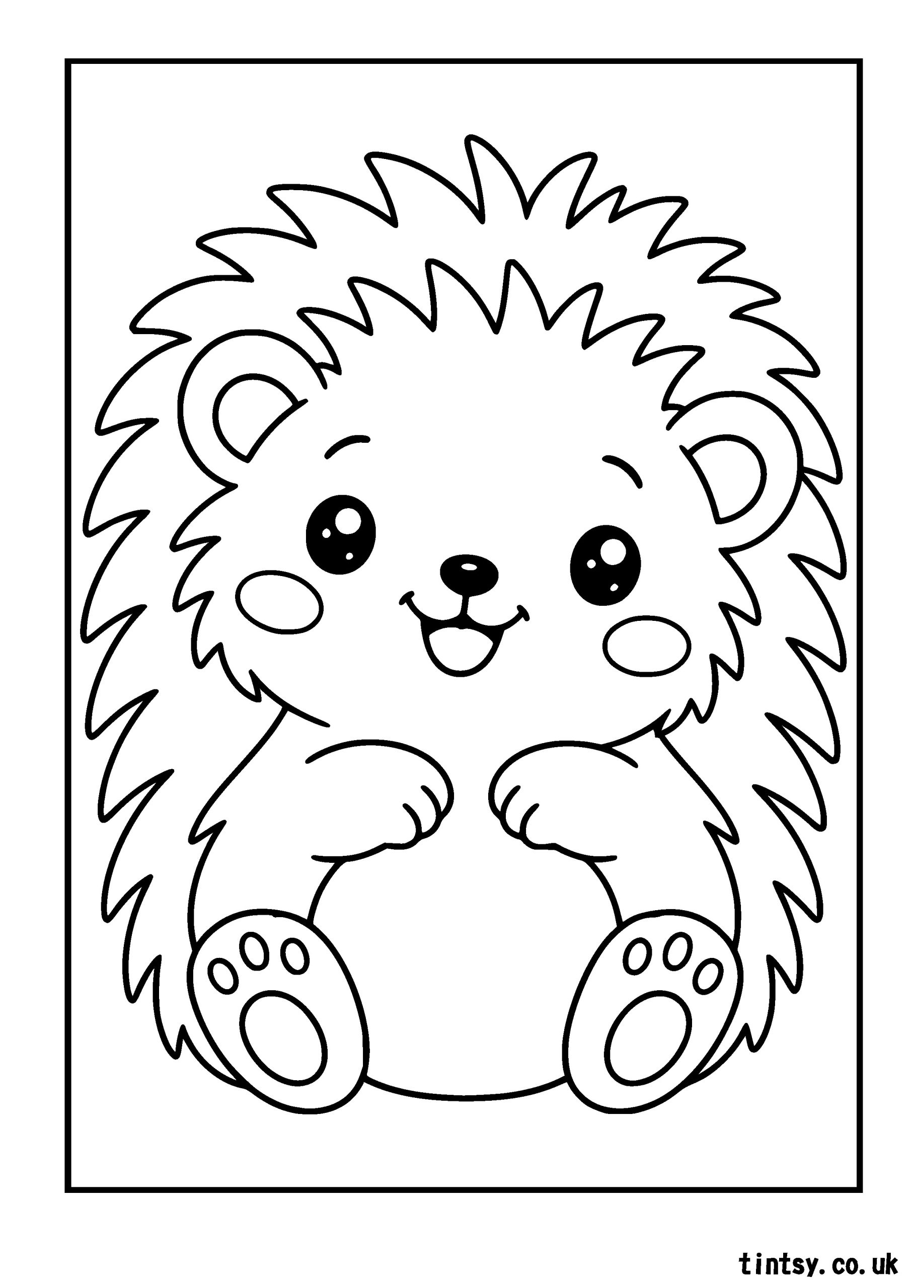Kawaii Hedgehog Colouring Page – An Adorable Creative Activity