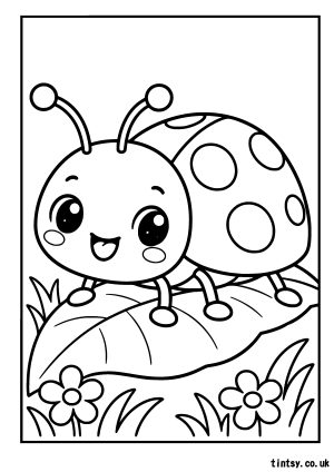 Cute Kawaii Ladybird Colouring Page – A Fun Activity for Kids