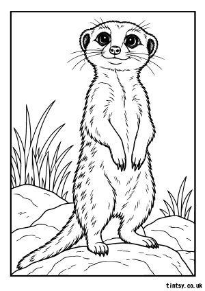 Meerkat Colouring Page (Free Printable)