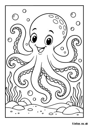 Octopus Colouring Page (Free Printable)