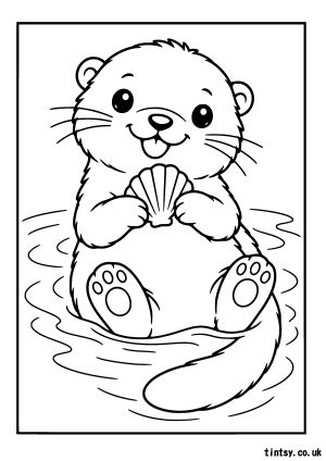 Free Cute Otter Colouring Page Printable