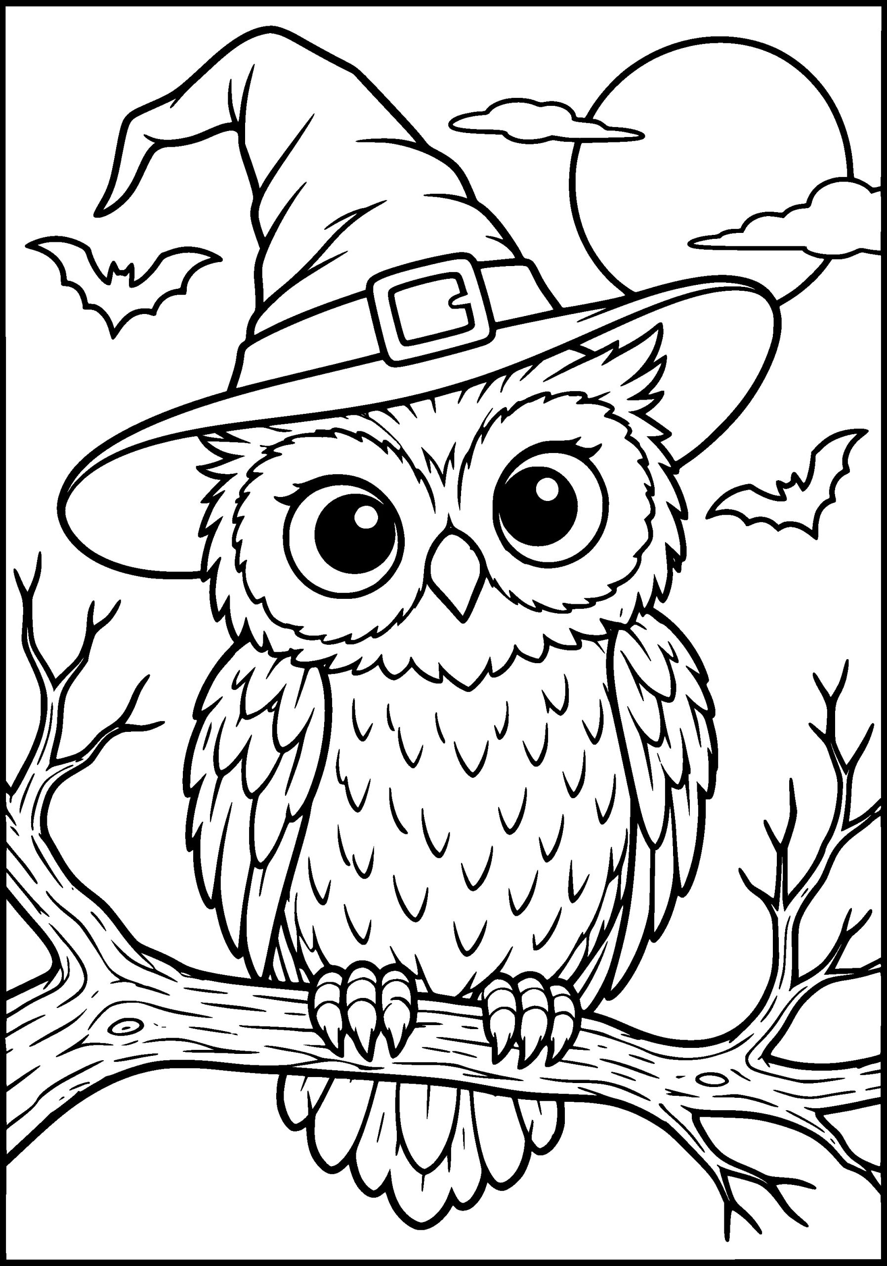 Halloween Owl Colouring Page (Free Printable)