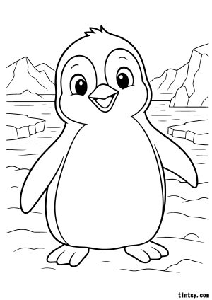 Free Printable Penguin Colouring Page – A4 Portrait