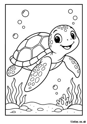 Free Turtle Colouring Page: A Fun Underwater Adventure for Kids