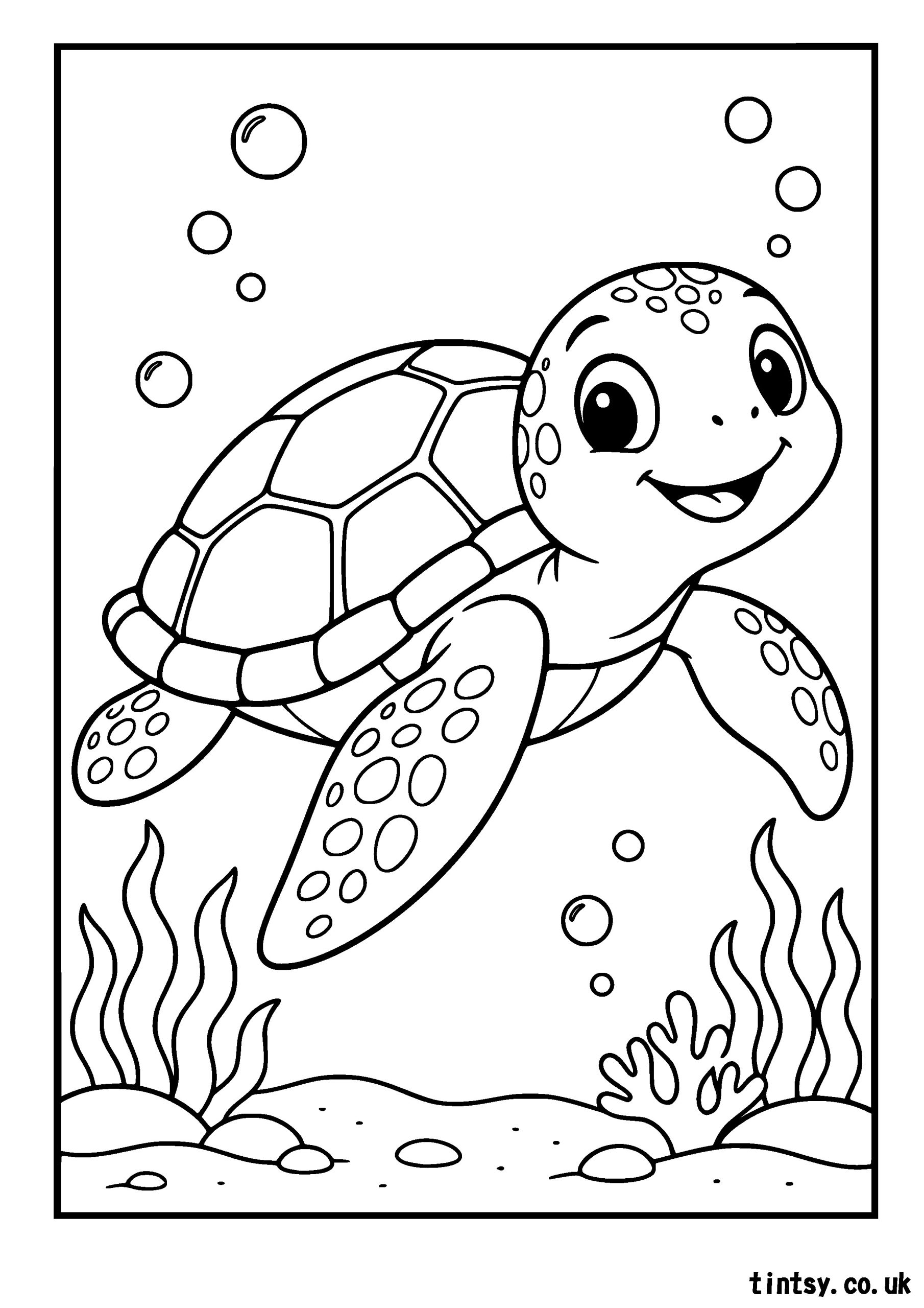Free Turtle Colouring Page: A Fun Underwater Adventure for Kids