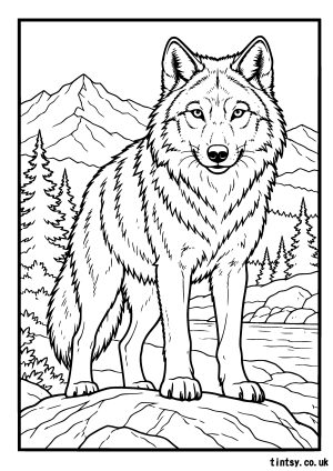 Wolf Colouring Page: A Wild Adventure for All Ages