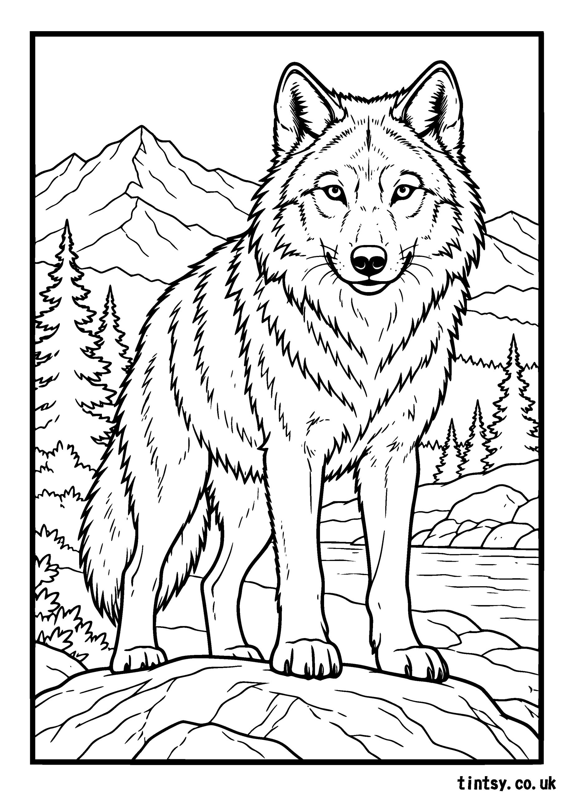 Wolf Colouring Page: A Wild Adventure for All Ages